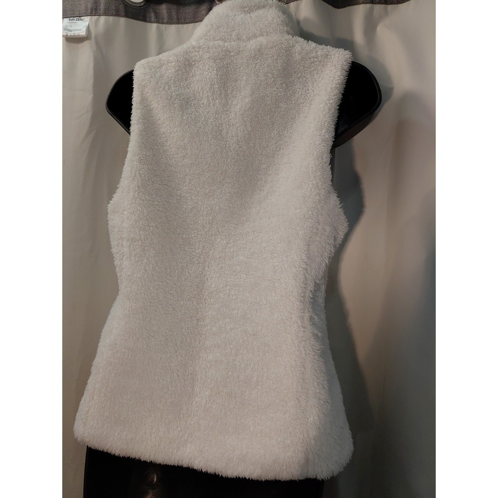 Patagonia Los Gatos Sherpa Vest Womens Small White Fuzzy Fleece Full Zip Gorp - Picture 3 of 7